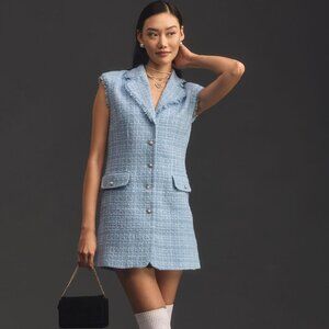 NWOT - Anthropologie - Maeve Sleeveless Tweed Blazer Mini Dress